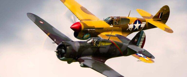 Historic warbirds performing at the Goodwood Revival.