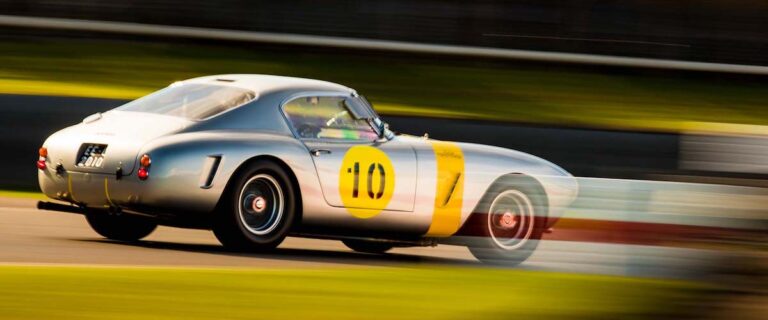 Ferrari 250 GT SWB Competizione racing at the Goodwood Revival.