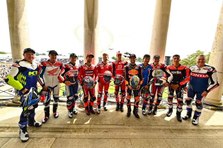 Motorcycle racing stars at the Goodwood Festival of Speed.