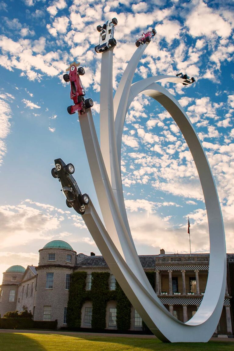 Central Feature sculpture at Goodwood House during the Festival of Speed.