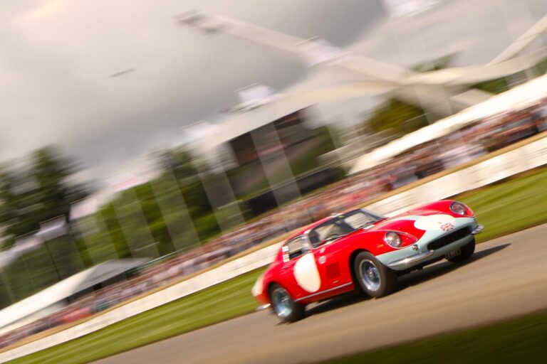 Ferrari 250 GTO climbing the famous hill at the Goodwood Festival of Speed.