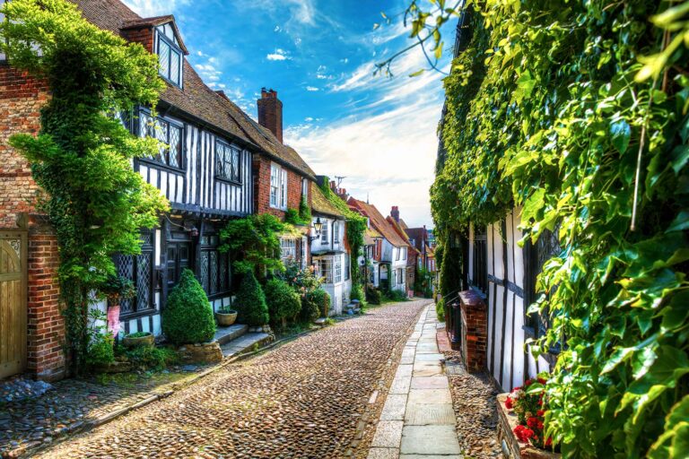 Historic Mermaid Street in Rye, East Sussex.